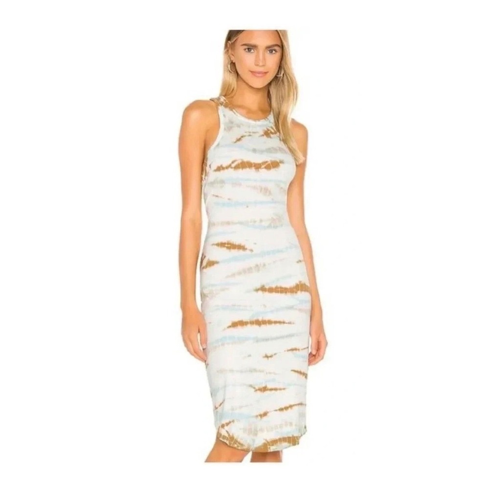 Young Fabulous & Broke Robbie Tie Dye Ribbed Midi Dress - Medium-FLAWED